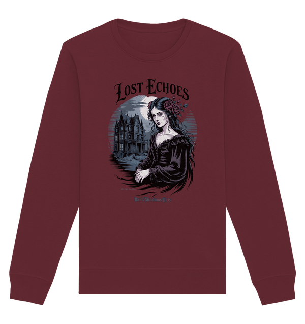 Lost Echoes – Geisterhafte Schönheit vor verlassener Villa im Gothic - Stil - Organic Basic Unisex Sweatshirt | Sweatshirts | Dark Shadows Arts
