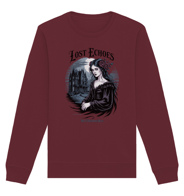 Lost Echoes – Geisterhafte Schönheit vor verlassener Villa im Gothic - Stil - Organic Basic Unisex Sweatshirt | Sweatshirts | Dark Shadows Arts