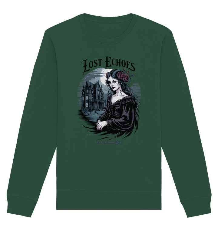 Lost Echoes – Geisterhafte Schönheit vor verlassener Villa im Gothic - Stil - Organic Basic Unisex Sweatshirt | Sweatshirts | Dark Shadows Arts