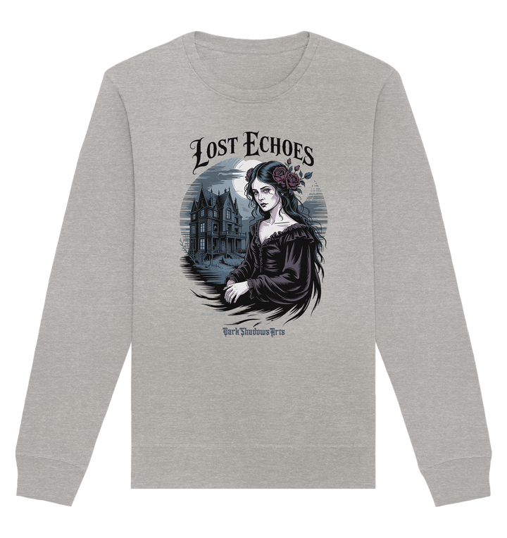 Lost Echoes – Geisterhafte Schönheit vor verlassener Villa im Gothic - Stil - Organic Basic Unisex Sweatshirt | Sweatshirts | Dark Shadows Arts