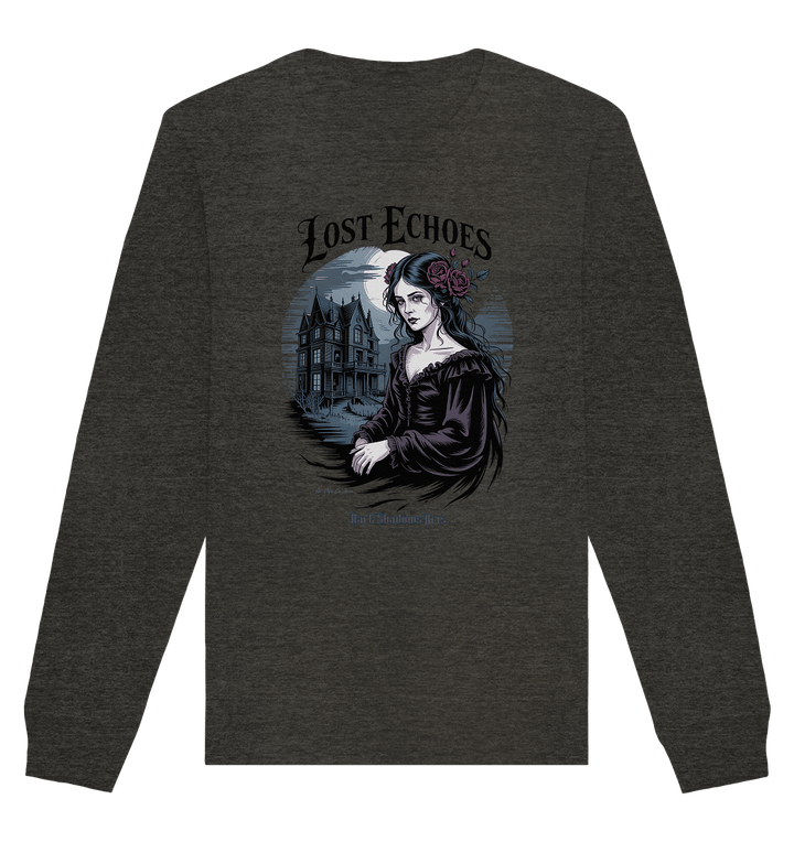 Lost Echoes – Geisterhafte Schönheit vor verlassener Villa im Gothic - Stil - Organic Basic Unisex Sweatshirt | Sweatshirts | Dark Shadows Arts