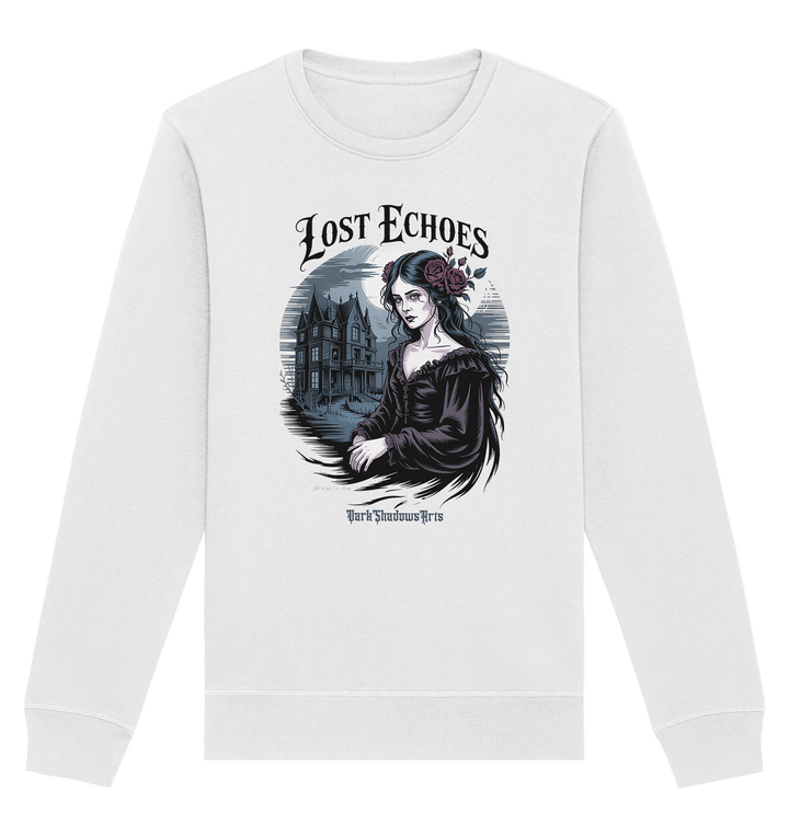 Lost Echoes – Geisterhafte Schönheit vor verlassener Villa im Gothic - Stil - Organic Basic Unisex Sweatshirt | Sweatshirts | Dark Shadows Arts