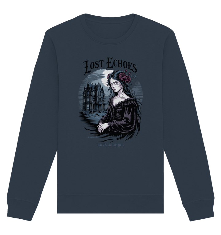 Lost Echoes – Geisterhafte Schönheit vor verlassener Villa im Gothic - Stil - Organic Basic Unisex Sweatshirt | Sweatshirts | Dark Shadows Arts