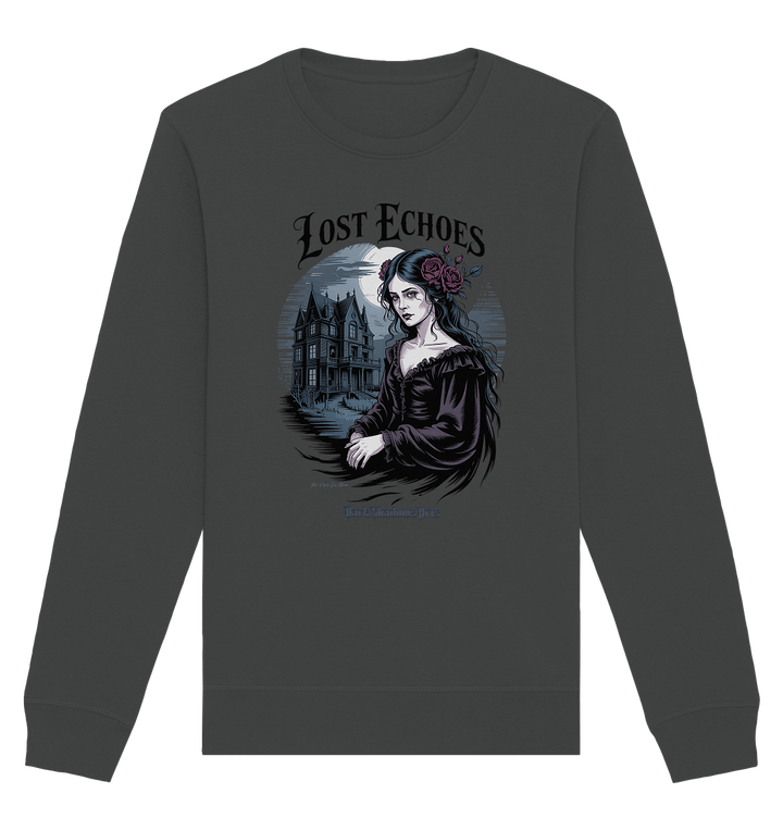 Lost Echoes – Geisterhafte Schönheit vor verlassener Villa im Gothic - Stil - Organic Basic Unisex Sweatshirt | Sweatshirts | Dark Shadows Arts