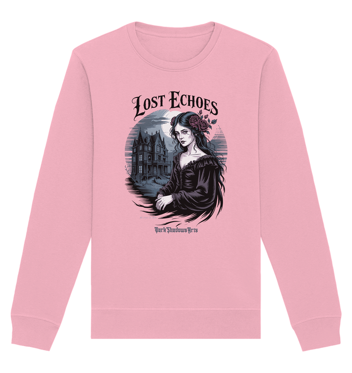 Lost Echoes – Geisterhafte Schönheit vor verlassener Villa im Gothic - Stil - Organic Basic Unisex Sweatshirt | Sweatshirts | Dark Shadows Arts