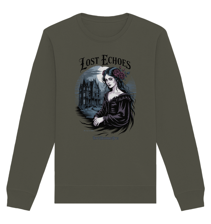 Lost Echoes – Geisterhafte Schönheit vor verlassener Villa im Gothic - Stil - Organic Basic Unisex Sweatshirt | Sweatshirts | Dark Shadows Arts
