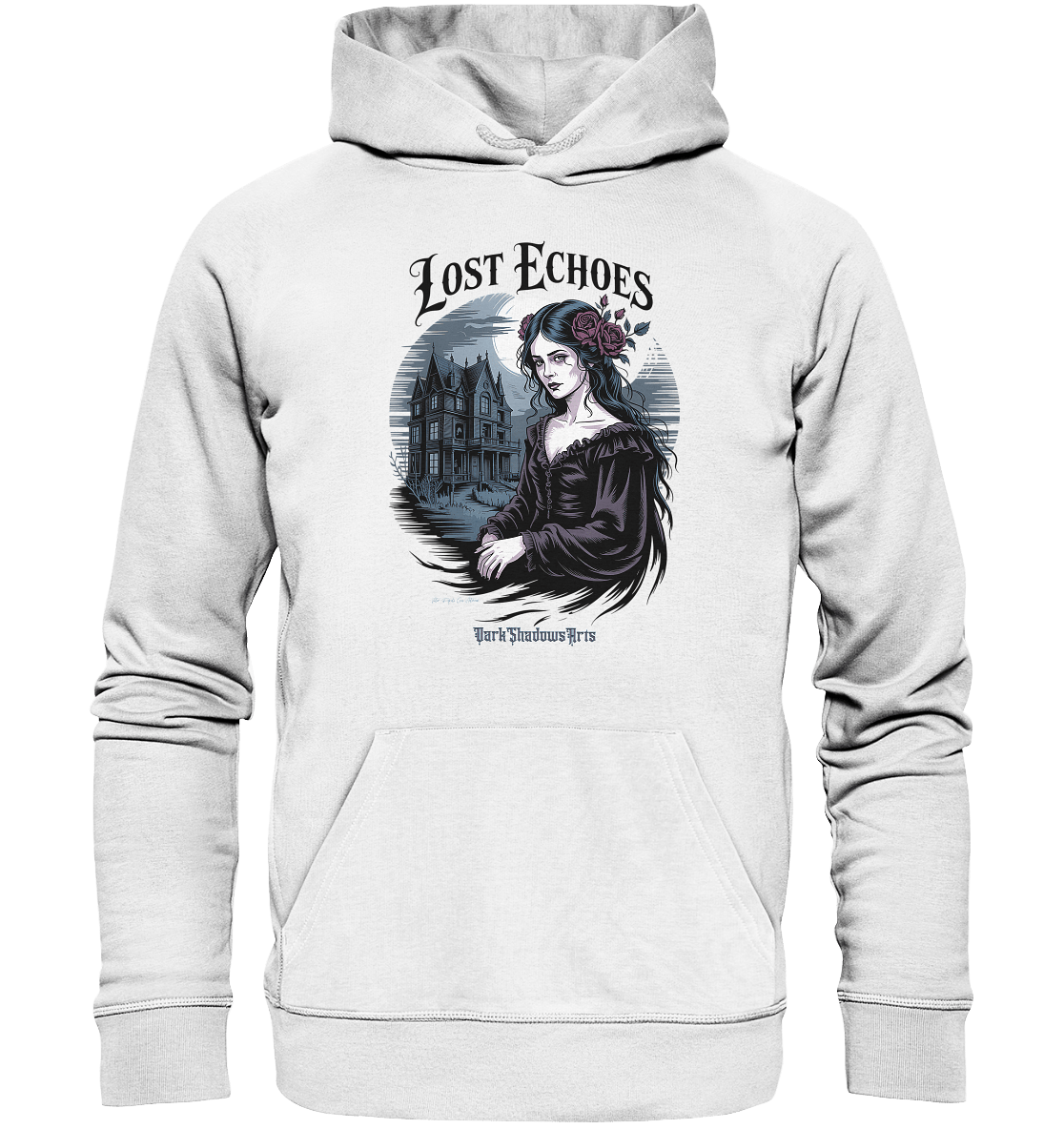 Lost Echoes – Geisterhafte Schönheit vor verlassener Villa im Gothic - Stil - Organic Hoodie | Hoodies | Dark Shadows Arts
