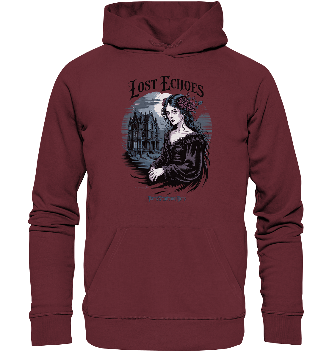 Lost Echoes – Geisterhafte Schönheit vor verlassener Villa im Gothic - Stil - Organic Hoodie | Hoodies | Dark Shadows Arts