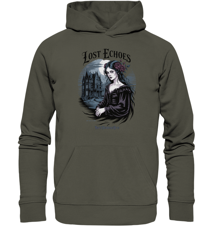 Lost Echoes – Geisterhafte Schönheit vor verlassener Villa im Gothic - Stil - Organic Hoodie | Hoodies | Dark Shadows Arts