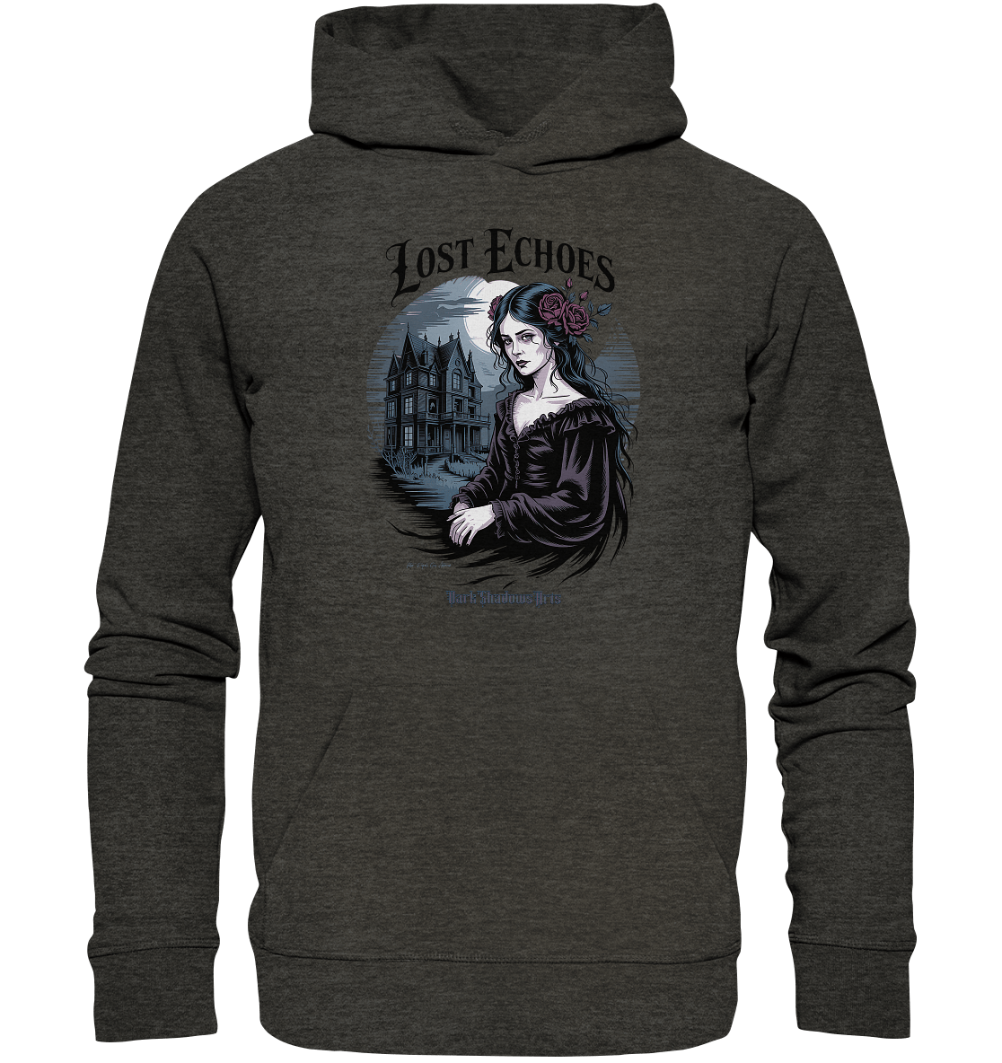 Lost Echoes – Geisterhafte Schönheit vor verlassener Villa im Gothic - Stil - Organic Hoodie | Hoodies | Dark Shadows Arts