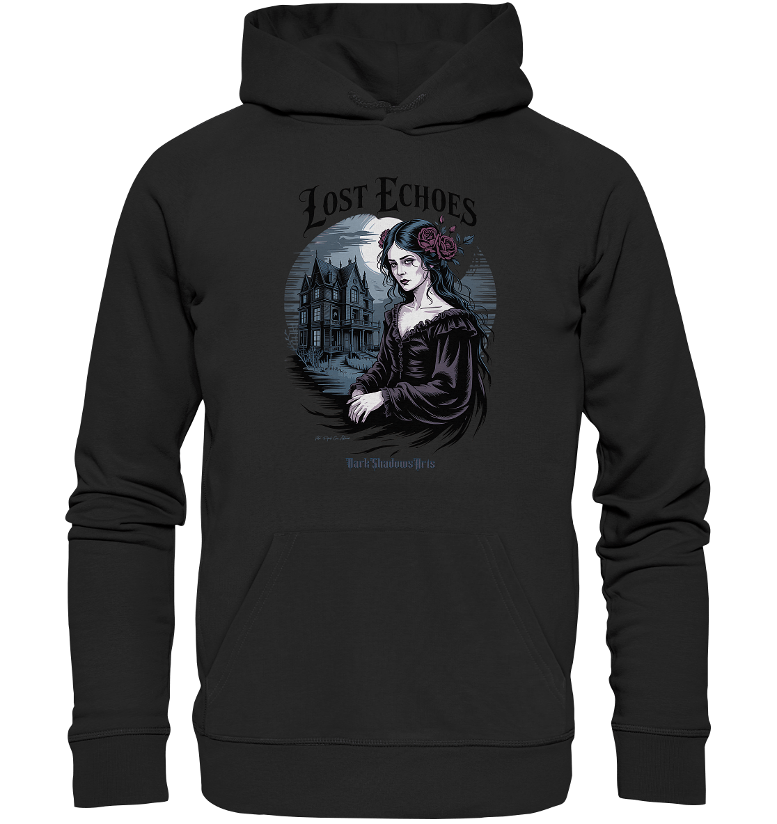 Lost Echoes – Geisterhafte Schönheit vor verlassener Villa im Gothic - Stil - Organic Hoodie | Hoodies | Dark Shadows Arts