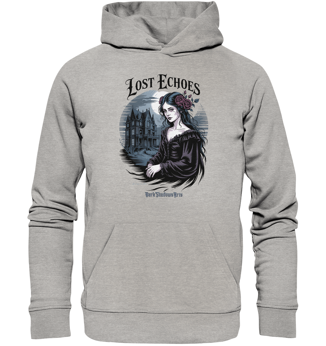Lost Echoes – Geisterhafte Schönheit vor verlassener Villa im Gothic - Stil - Organic Hoodie | Hoodies | Dark Shadows Arts