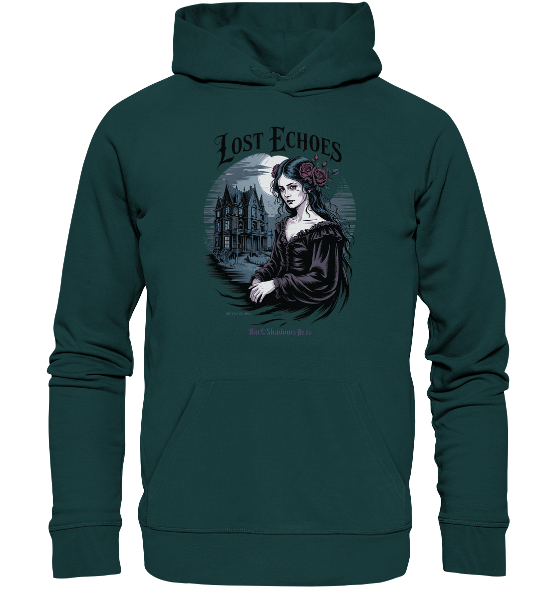 Lost Echoes – Geisterhafte Schönheit vor verlassener Villa im Gothic - Stil - Organic Hoodie | Hoodies | Dark Shadows Arts