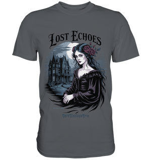 Lost Echoes – Geisterhafte Schönheit vor verlassener Villa im Gothic - Stil - Premium Shirt | Unisex - Shirts | Dark Shadows Arts