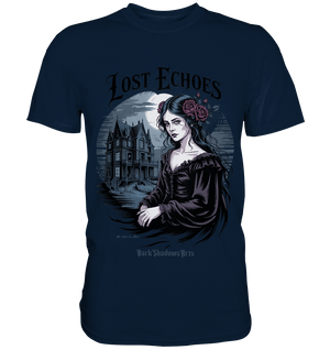 Lost Echoes – Geisterhafte Schönheit vor verlassener Villa im Gothic - Stil - Premium Shirt | Unisex - Shirts | Dark Shadows Arts