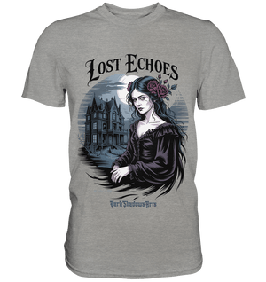 Lost Echoes – Geisterhafte Schönheit vor verlassener Villa im Gothic - Stil - Premium Shirt | Unisex - Shirts | Dark Shadows Arts