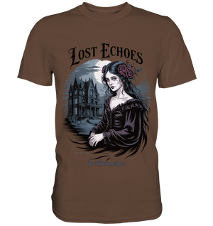 Lost Echoes – Geisterhafte Schönheit vor verlassener Villa im Gothic - Stil - Premium Shirt | Unisex - Shirts | Dark Shadows Arts