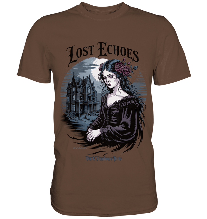 Lost Echoes – Geisterhafte Schönheit vor verlassener Villa im Gothic - Stil - Premium Shirt | Unisex - Shirts | Dark Shadows Arts