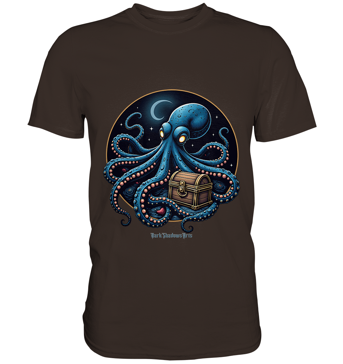 Majestätischer Tintenfisch – Hüter der Schatzkiste - Premium Shirt | Unisex - Shirts | Dark Shadows Arts