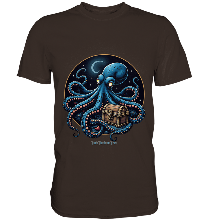 Majestätischer Tintenfisch – Hüter der Schatzkiste - Premium Shirt | Unisex - Shirts | Dark Shadows Arts