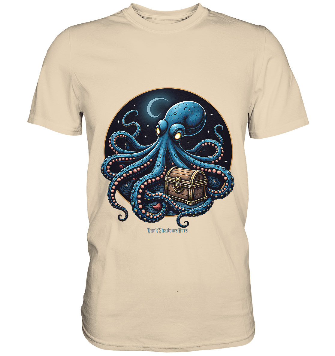 Majestätischer Tintenfisch – Hüter der Schatzkiste - Premium Shirt | Unisex - Shirts | Dark Shadows Arts