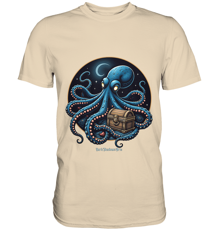 Majestätischer Tintenfisch – Hüter der Schatzkiste - Premium Shirt | Unisex - Shirts | Dark Shadows Arts