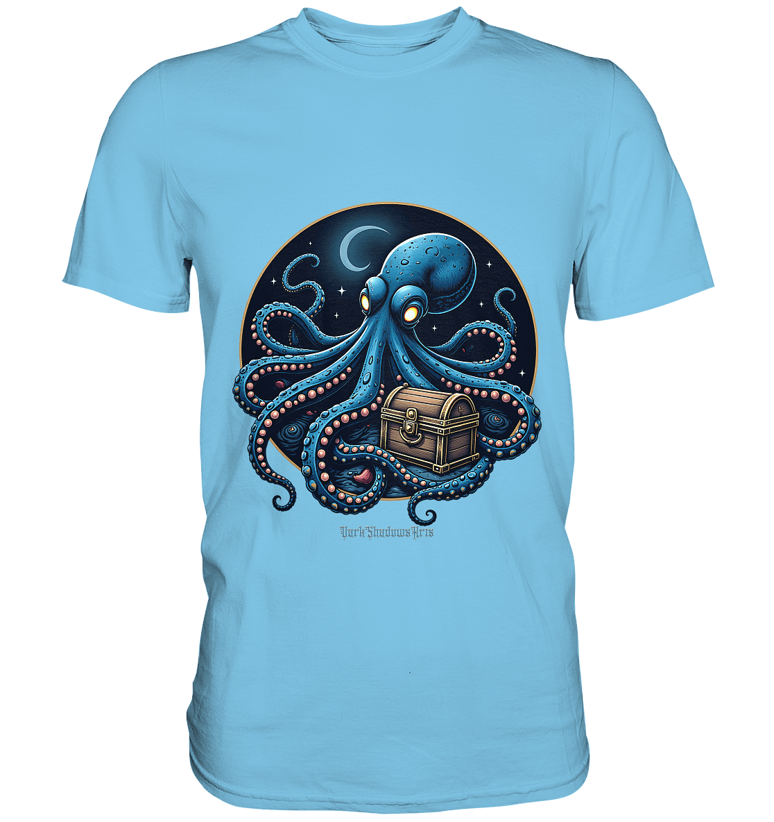 Majestätischer Tintenfisch – Hüter der Schatzkiste - Premium Shirt | Unisex - Shirts | Dark Shadows Arts