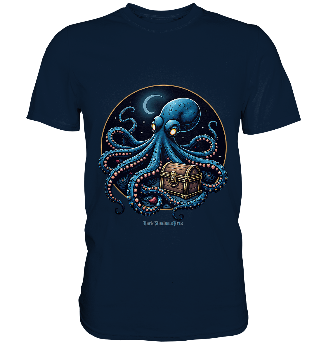 Majestätischer Tintenfisch – Hüter der Schatzkiste - Premium Shirt | Unisex - Shirts | Dark Shadows Arts