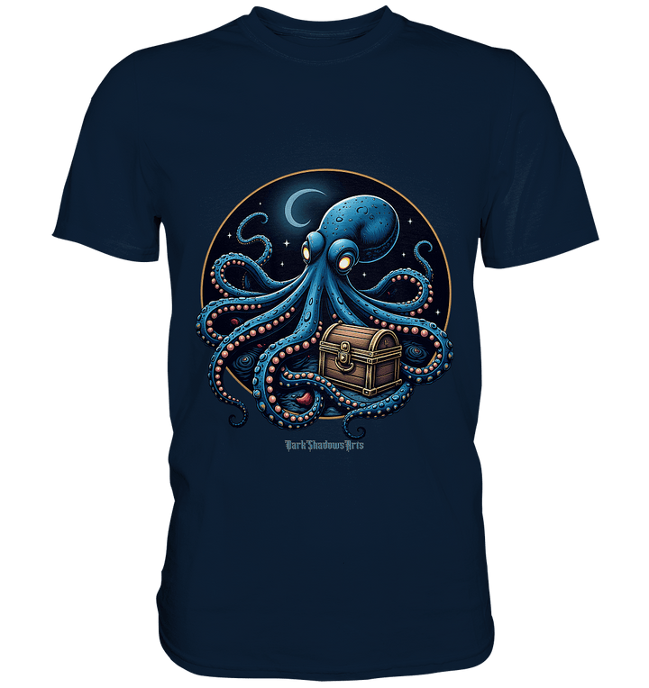 Majestätischer Tintenfisch – Hüter der Schatzkiste - Premium Shirt | Unisex - Shirts | Dark Shadows Arts