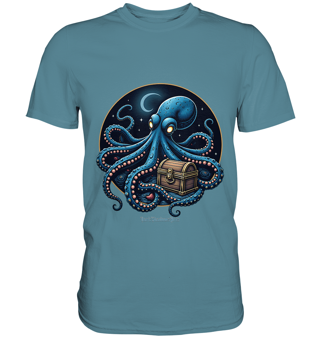 Majestätischer Tintenfisch – Hüter der Schatzkiste - Premium Shirt | Unisex - Shirts | Dark Shadows Arts