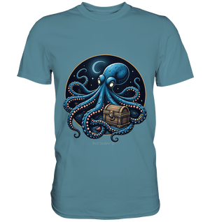 Majestätischer Tintenfisch – Hüter der Schatzkiste - Premium Shirt | Unisex - Shirts | Dark Shadows Arts