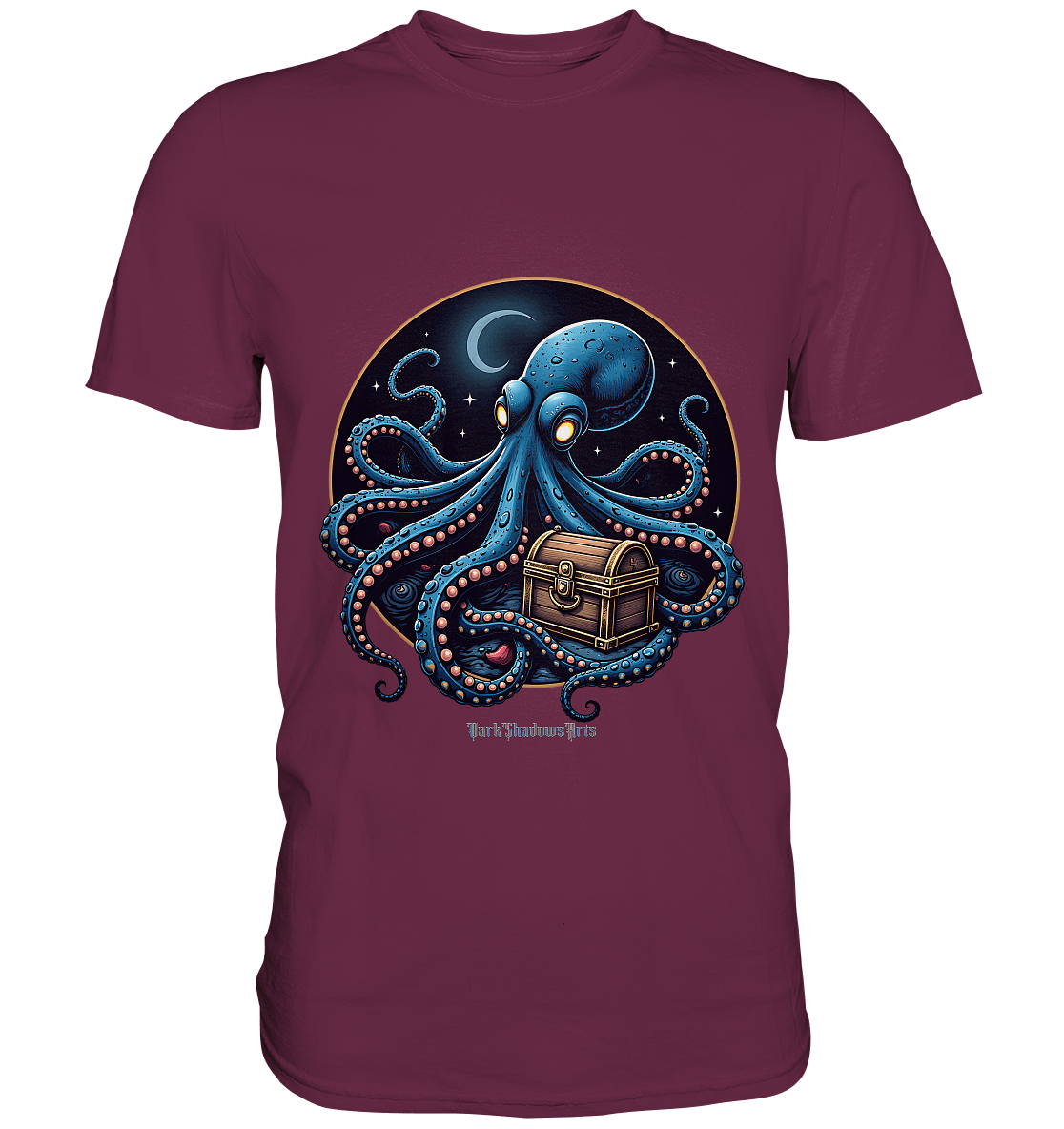 Majestätischer Tintenfisch – Hüter der Schatzkiste - Premium Shirt | Unisex - Shirts | Dark Shadows Arts