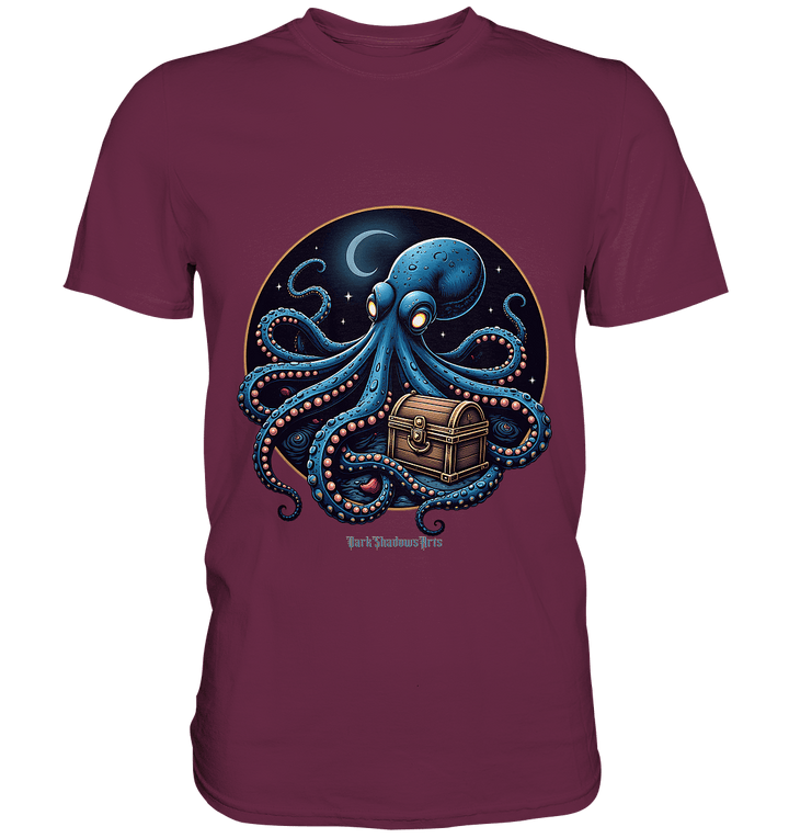 Majestätischer Tintenfisch – Hüter der Schatzkiste - Premium Shirt | Unisex - Shirts | Dark Shadows Arts
