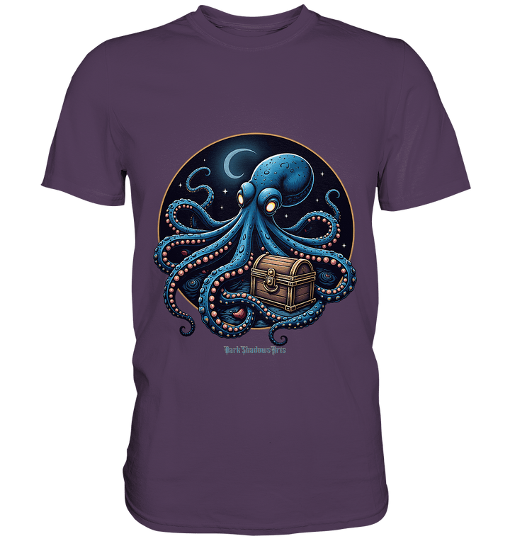 Majestätischer Tintenfisch – Hüter der Schatzkiste - Premium Shirt | Unisex - Shirts | Dark Shadows Arts