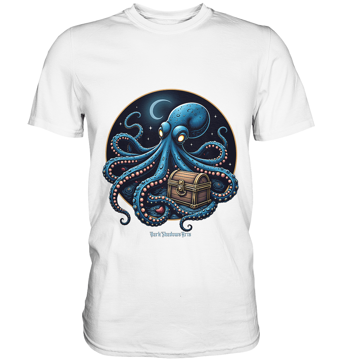 Majestätischer Tintenfisch – Hüter der Schatzkiste - Premium Shirt | Unisex - Shirts | Dark Shadows Arts