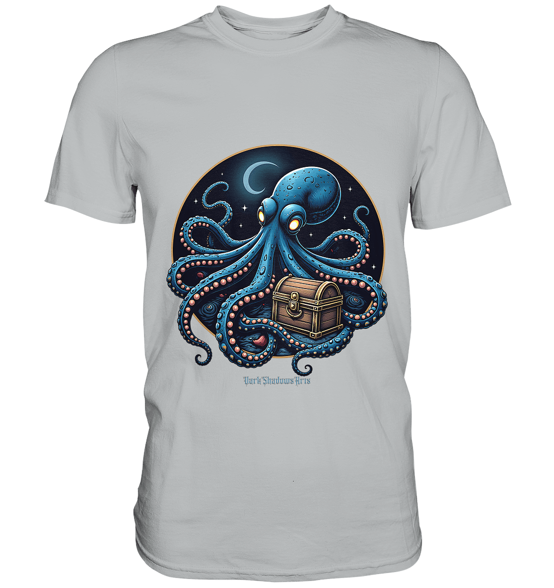 Majestätischer Tintenfisch – Hüter der Schatzkiste - Premium Shirt | Unisex - Shirts | Dark Shadows Arts