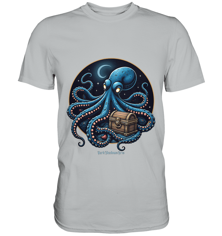 Majestätischer Tintenfisch – Hüter der Schatzkiste - Premium Shirt | Unisex - Shirts | Dark Shadows Arts
