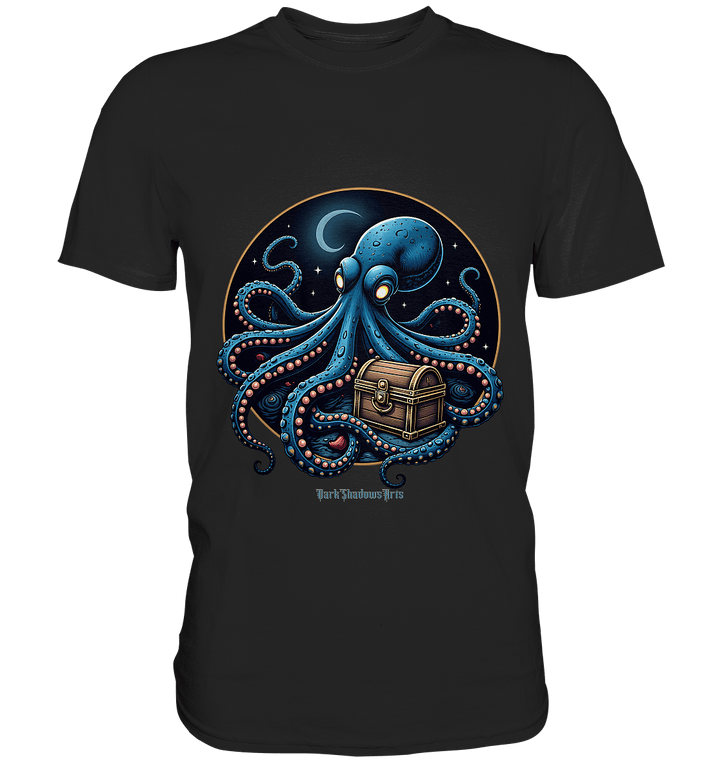 Majestätischer Tintenfisch – Hüter der Schatzkiste - Premium Shirt | Unisex - Shirts | Dark Shadows Arts