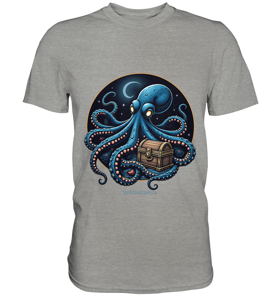 Majestätischer Tintenfisch – Hüter der Schatzkiste - Premium Shirt | Unisex - Shirts | Dark Shadows Arts