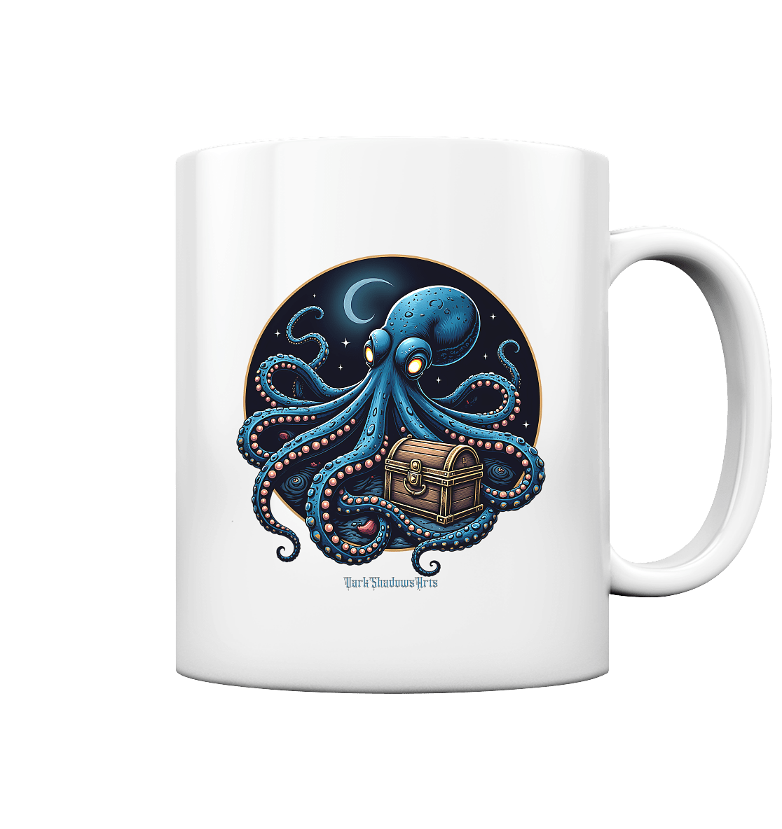 Majestätischer Tintenfisch – Hüter der Schatzkiste - Tasse glossy | Trinkgefäße | Dark Shadows Arts