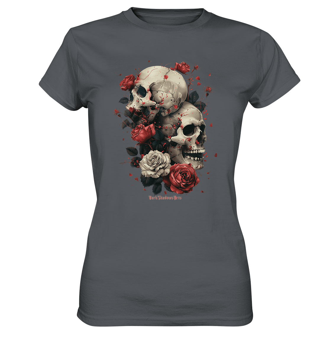 Makabre Eleganz Schädel und Rosen Kunst - Ladies Premium Shirt | Lady - Shirts | Dark Shadows Arts