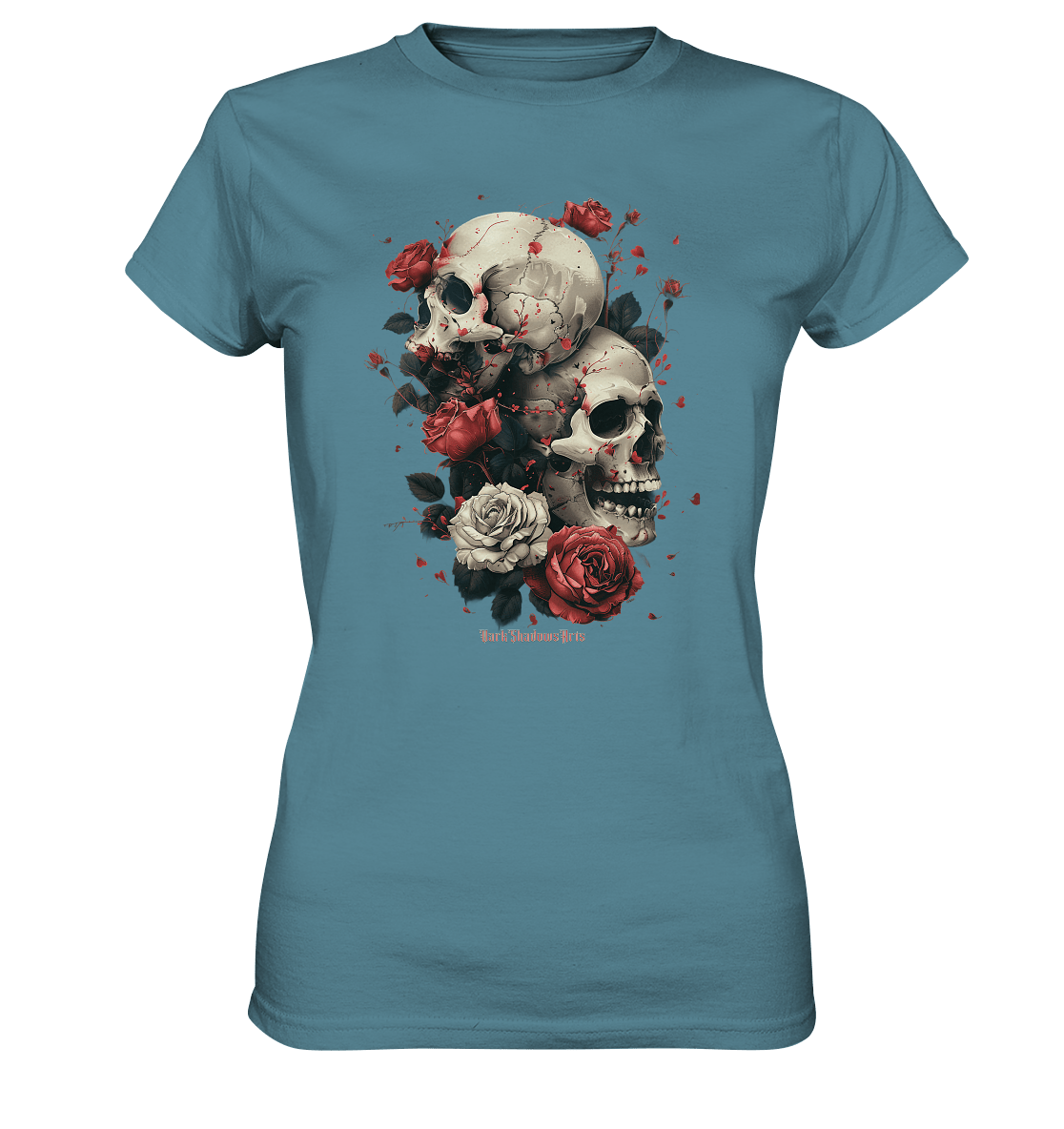 Makabre Eleganz Schädel und Rosen Kunst - Ladies Premium Shirt | Lady - Shirts | Dark Shadows Arts