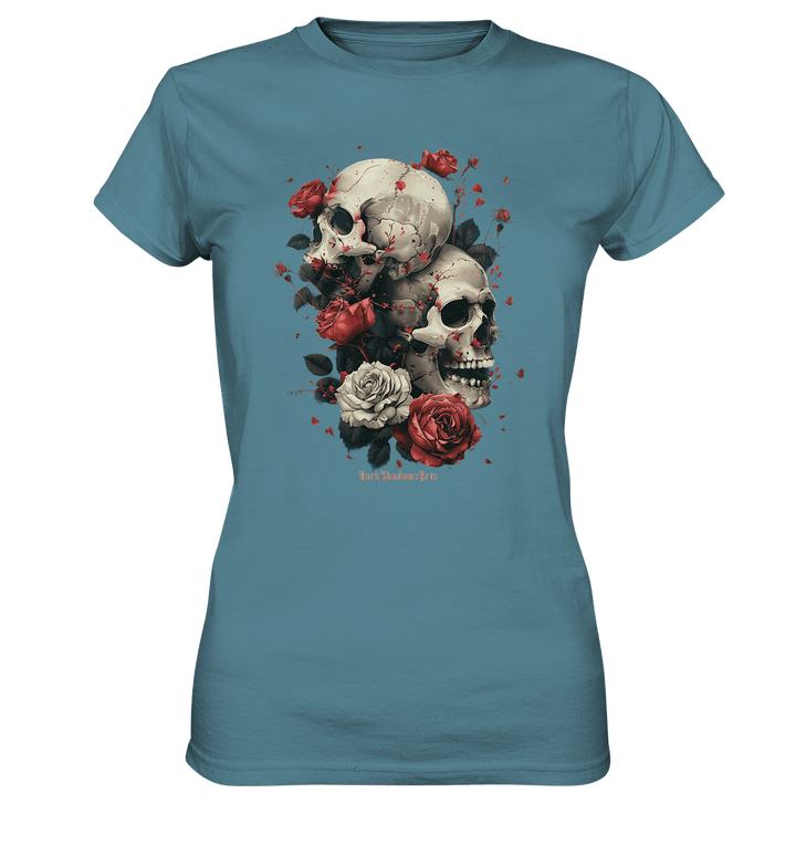 Makabre Eleganz Schädel und Rosen Kunst - Ladies Premium Shirt | Lady - Shirts | Dark Shadows Arts