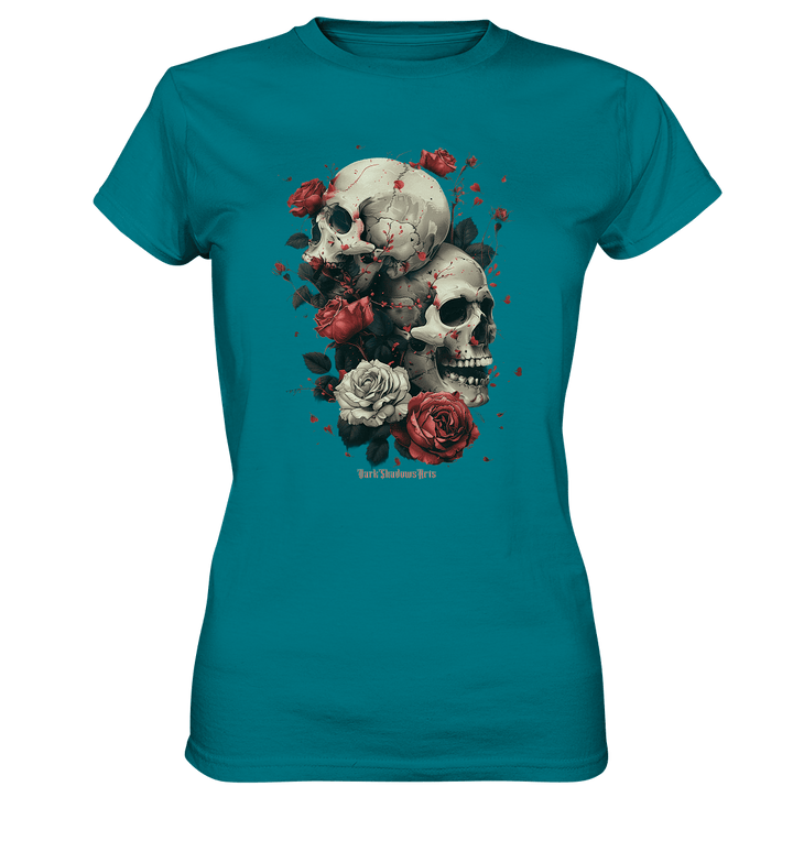 Makabre Eleganz Schädel und Rosen Kunst - Ladies Premium Shirt | Lady - Shirts | Dark Shadows Arts
