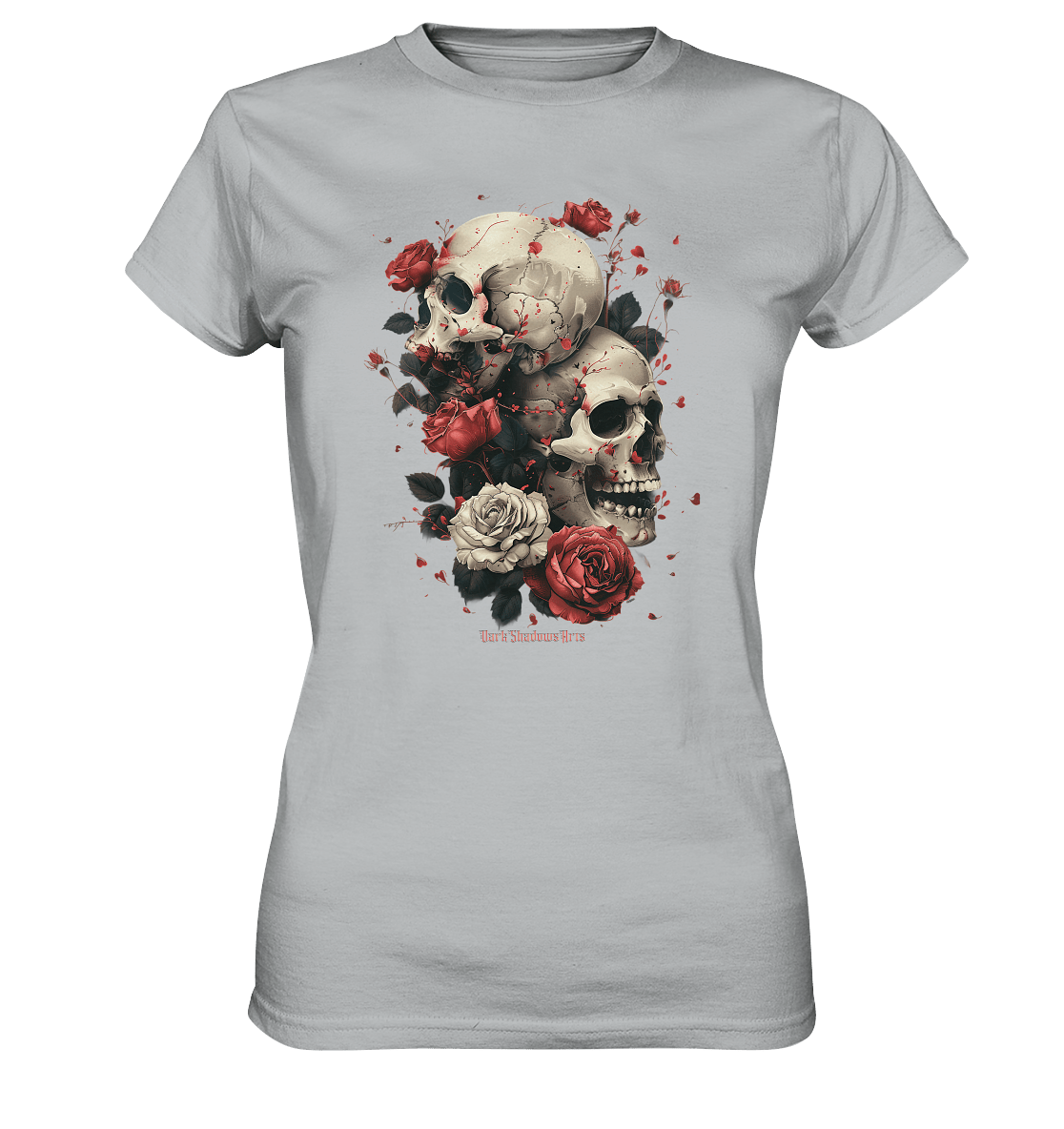 Makabre Eleganz Schädel und Rosen Kunst - Ladies Premium Shirt | Lady - Shirts | Dark Shadows Arts