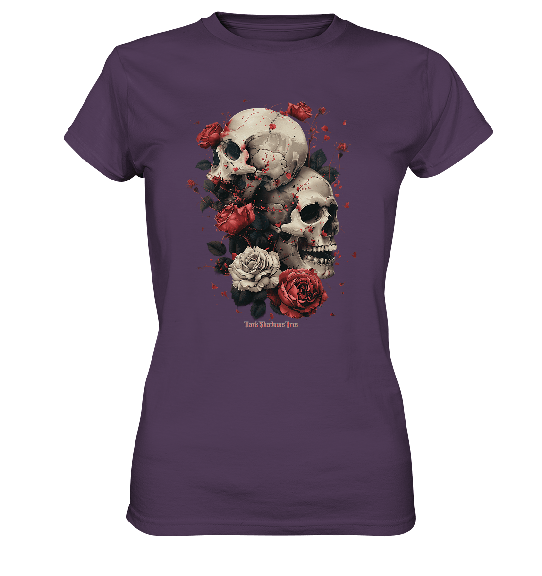Makabre Eleganz Schädel und Rosen Kunst - Ladies Premium Shirt | Lady - Shirts | Dark Shadows Arts