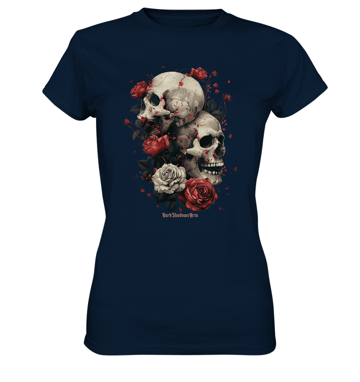 Makabre Eleganz Schädel und Rosen Kunst - Ladies Premium Shirt | Lady - Shirts | Dark Shadows Arts