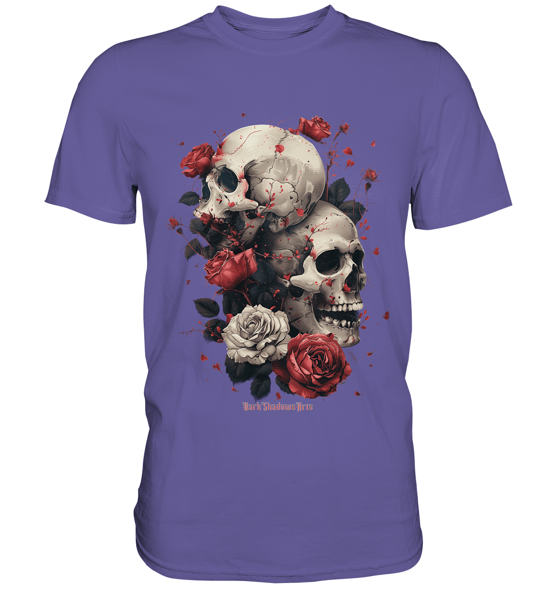 Makabre Eleganz Schädel und Rosen Kunst - Premium Shirt | Unisex - Shirts | Dark Shadows Arts