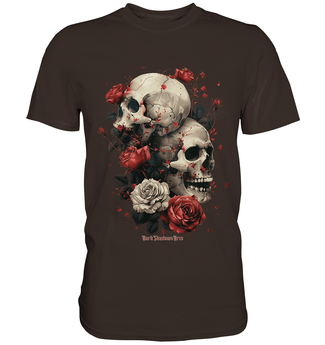 Makabre Eleganz Schädel und Rosen Kunst - Premium Shirt | Unisex - Shirts | Dark Shadows Arts