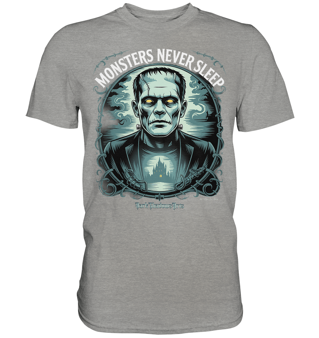 Monsters Never Sleep – Die Ewigkeit der Angst - Premium Shirt | Unisex - Shirts | Dark Shadows Arts
